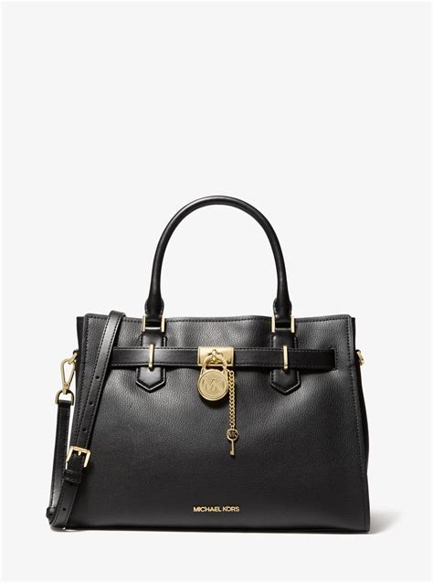 michael kors hamilton medium satchel black